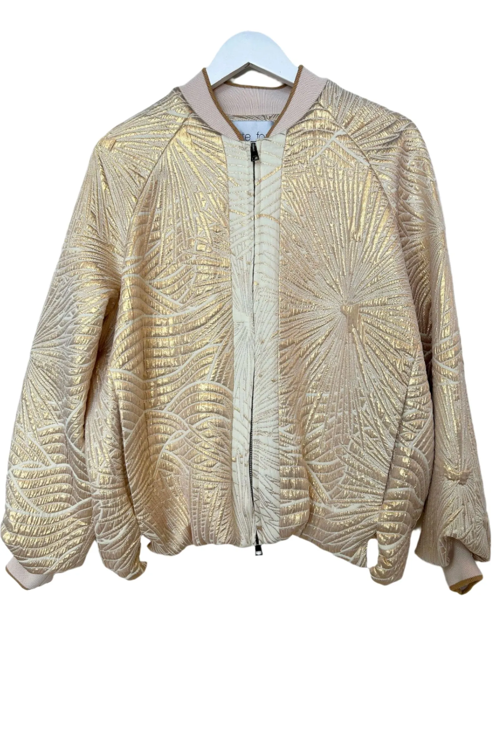 Forte Forte Golden Sunrise Jacquard Bomber in Oro