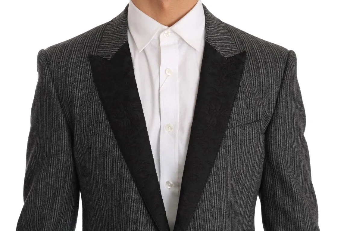 Gray Striped MARTINI Slim Blazer Jacket