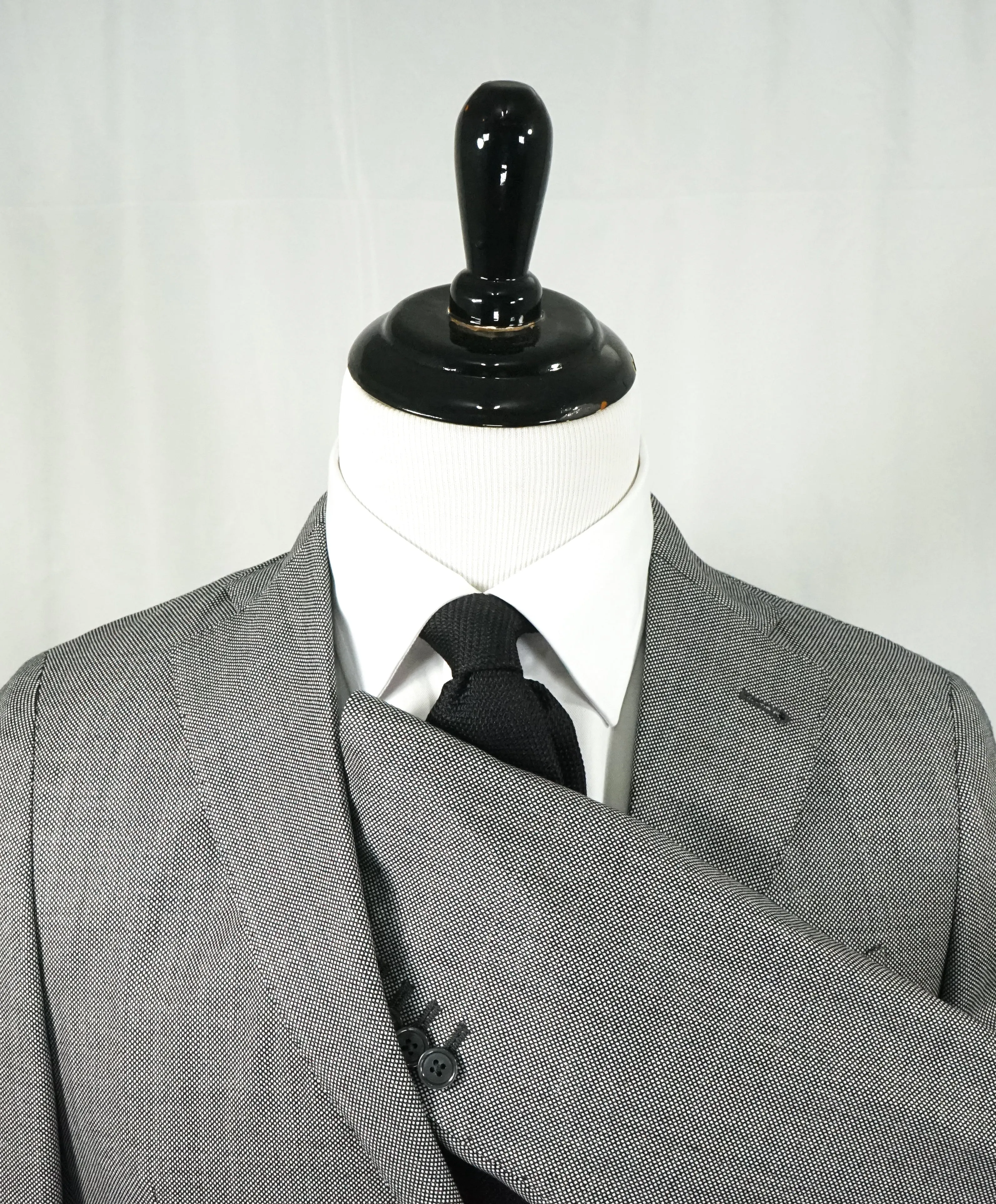 LARDINI - Unlined Salt & Pepper Diamond Weave Light Suit - 42R