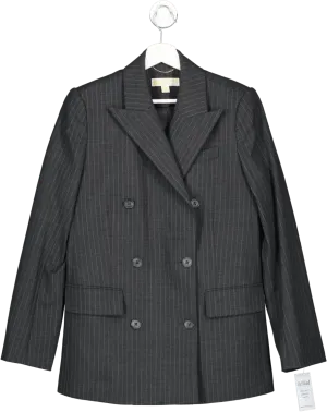 Michael Kors Grey Oin Stripe Double Breasted Blazer UK 6