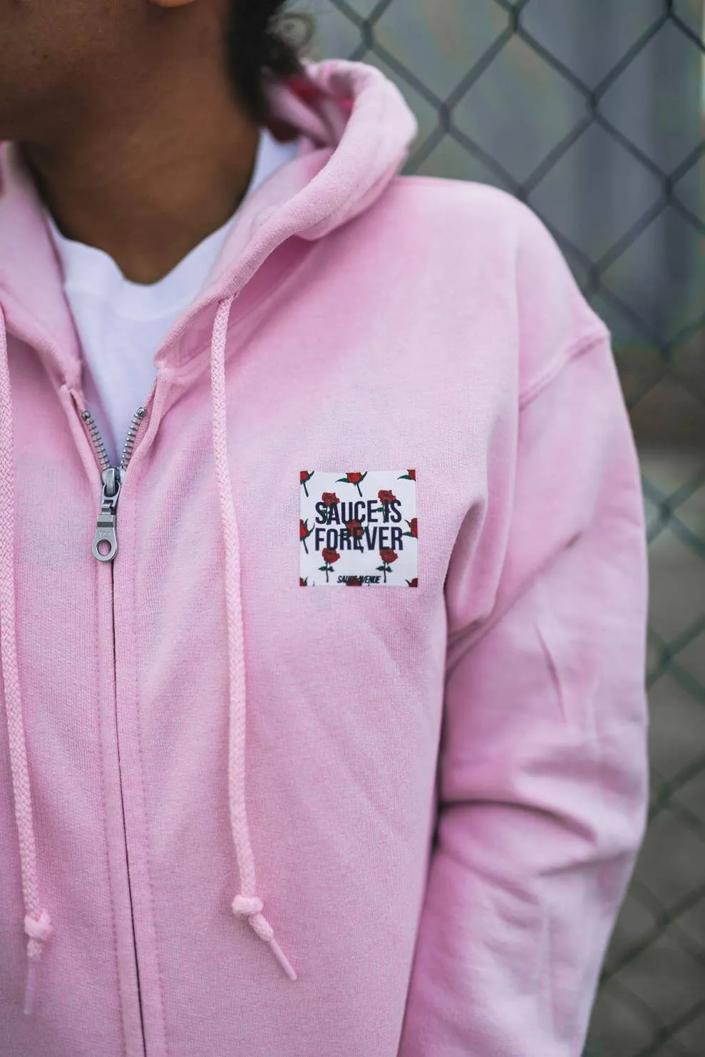 Sauce Is Forever (White Rose Box) | Light Pink Zip Up Jacket
