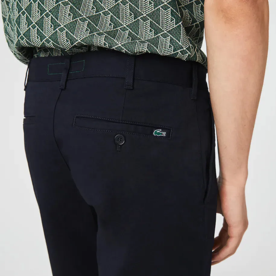 Slim Fit Stretch Cotton Bermuda Shorts Navy Blue
